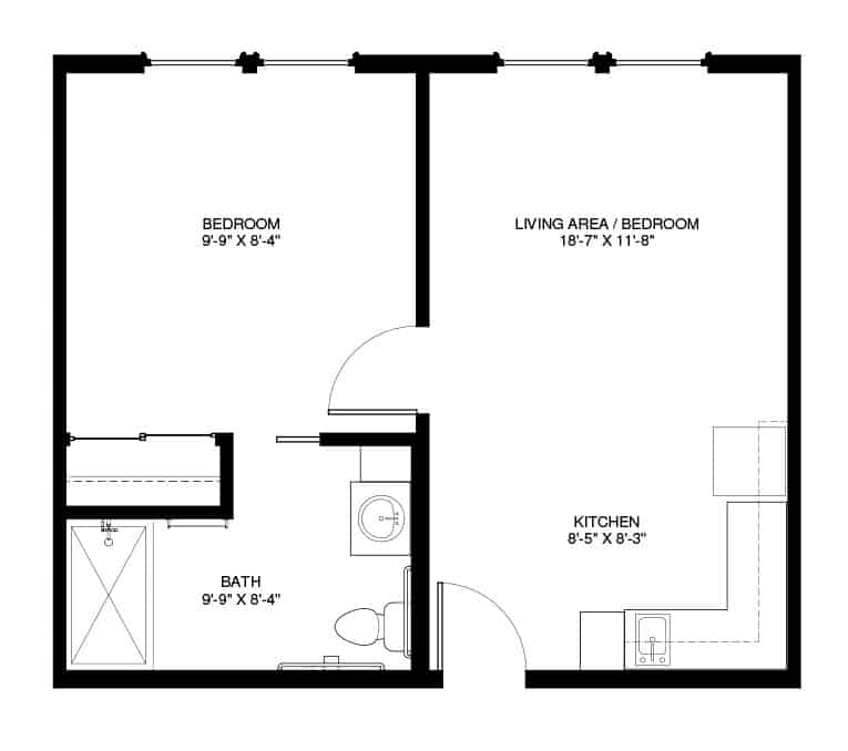 Floor Plan - 1 Bedroom